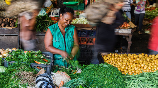 woman at vegetable market